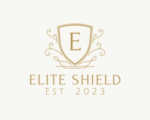 Golden Decorative Shield logo design