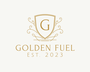 Golden Decorative Shield logo design