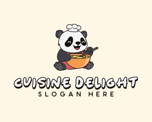 Cartoon Chef Panda logo design