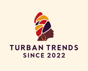 African Native Woman Turban logo