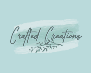 Watercolor Leaf Brush Stroke logo design