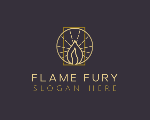 Premium Candle Flame logo design