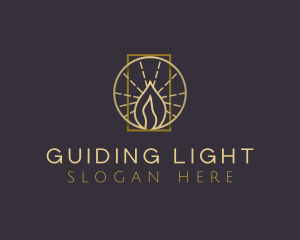 Premium Candle Flame logo design