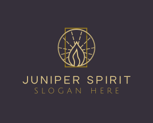 Premium Candle Flame logo design