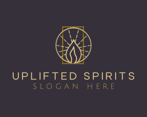 Premium Candle Flame logo design