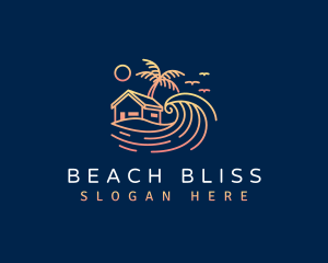 Beach Resort Vacation logo design