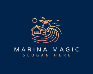 Beach Resort Vacation logo design