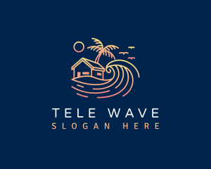 Beach Resort Vacation logo design