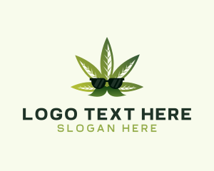 Marijuana Mustache Leaf logo