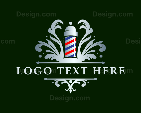 Ornate Barbershop Grooming Logo