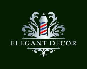Ornate Barbershop Grooming logo design