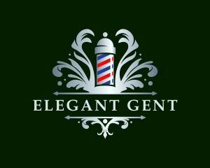 Ornate Barbershop Grooming logo design