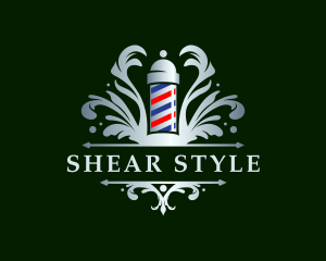 Ornate Barbershop Grooming logo design