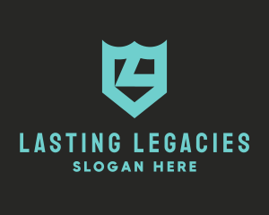 Simple Shield Crest Letter L logo design