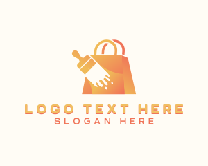 Shop - Paintbrush Shopping Bag logo design