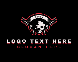 Skull Pistol Shooting logo