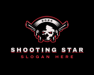 Skull Pistol Shooting logo