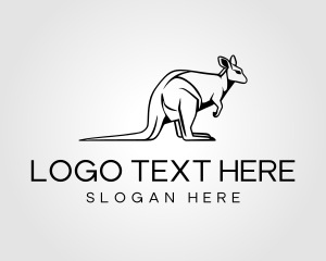 Minimalist Outback Kangaroo logo