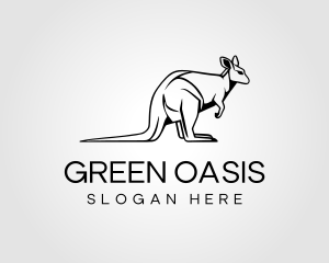 Minimalist Outback Kangaroo logo design