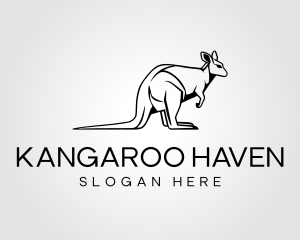 Minimalist Outback Kangaroo logo