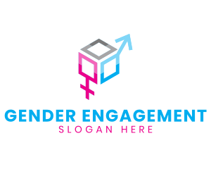 Male Female Gender Cube logo