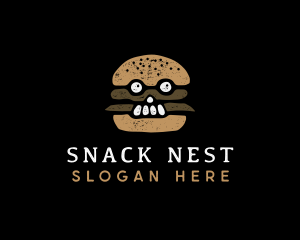 Burger Skull Restaurant logo design