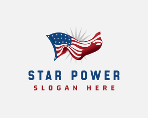 America Flag Veteran logo design