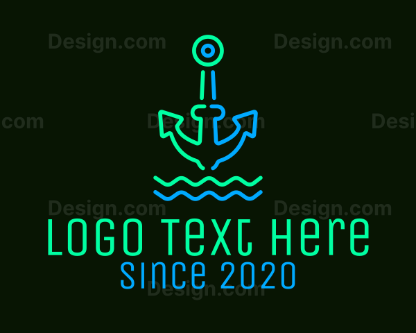 Neon Boat Anchor Logo