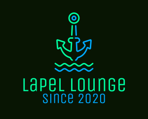 Neon Boat Anchor logo design