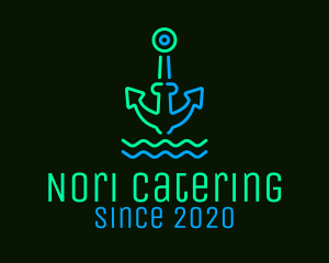 Neon Boat Anchor logo design