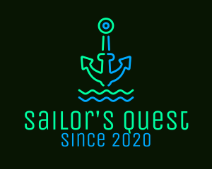 Neon Boat Anchor logo design