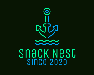 Neon Boat Anchor logo design