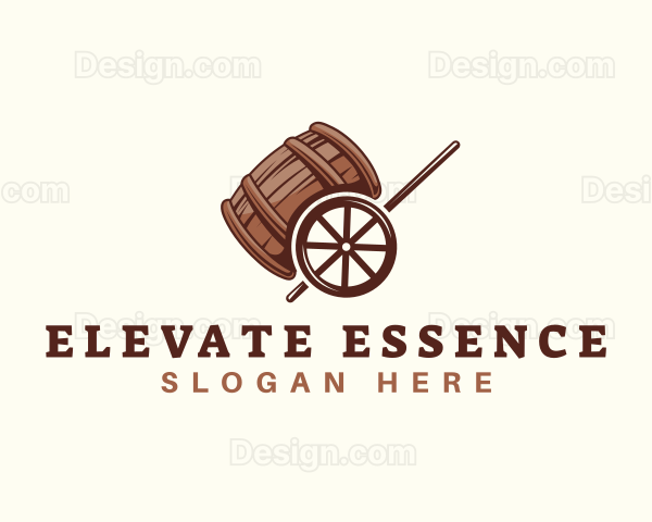 Barrel Beer Liquor Cart Logo