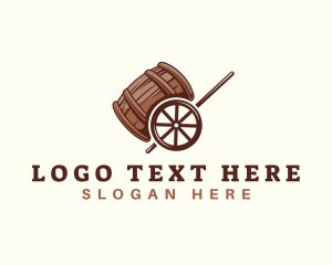 Barrel Beer Liquor Cart logo design