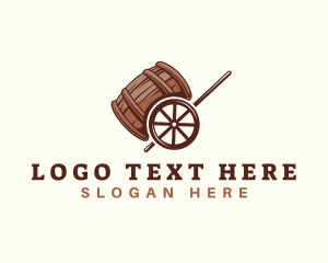 Barrel Beer Liquor Cart Logo