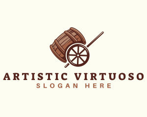 Barrel Beer Liquor Cart logo design