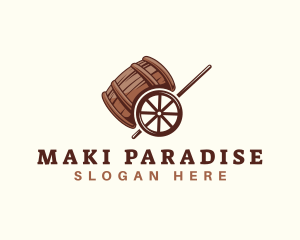 Barrel Beer Liquor Cart logo design