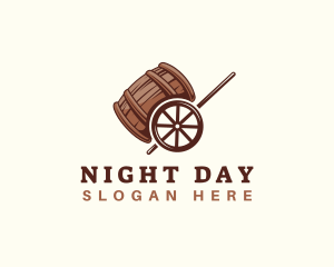 Barrel Beer Liquor Cart logo design