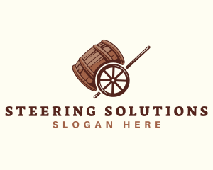 Barrel Beer Liquor Cart logo design