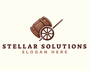 Barrel Beer Liquor Cart logo design