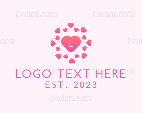 Feminine Heart Burst Valentine Logo