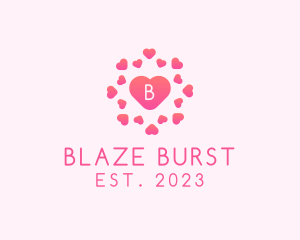 Feminine Heart Burst Valentine logo design