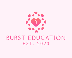 Feminine Heart Burst Valentine logo design