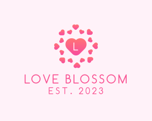 Feminine Heart Burst Valentine logo design