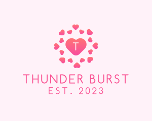 Feminine Heart Burst Valentine logo design