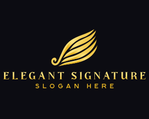 Golden Wing Elegant logo design