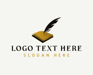 Composition - Feather Quill Writing logo design
