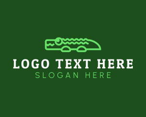 Cute Green Alligator logo