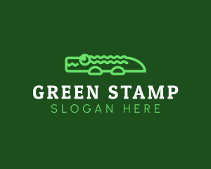 Cute Green Alligator logo design