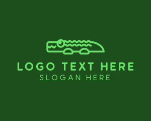 Cute Green Alligator Logo